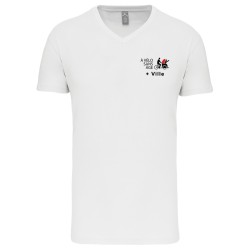 Tee shirt col V Homme A vélo sans âge