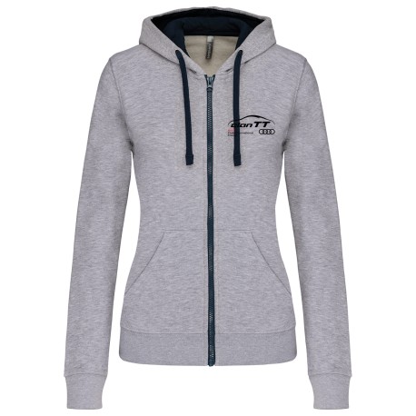 Sweat zippé capuche contrastée Homme Audi