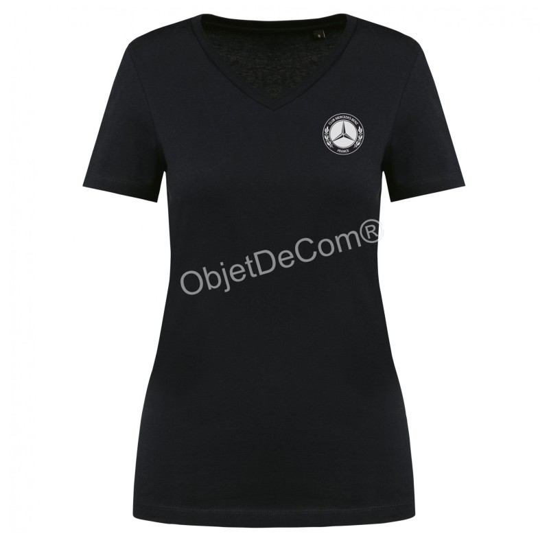 Tee shirt Supima col V Femme Mercedes