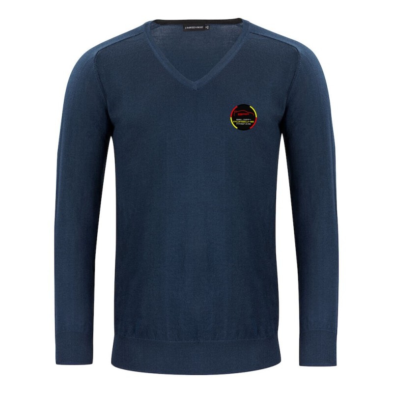 Pull Mérino Col V Homme BPF – Belgian Porsche Friends