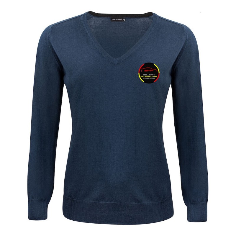 Pull Mérino Col V Homme BPF – Belgian Porsche Friends