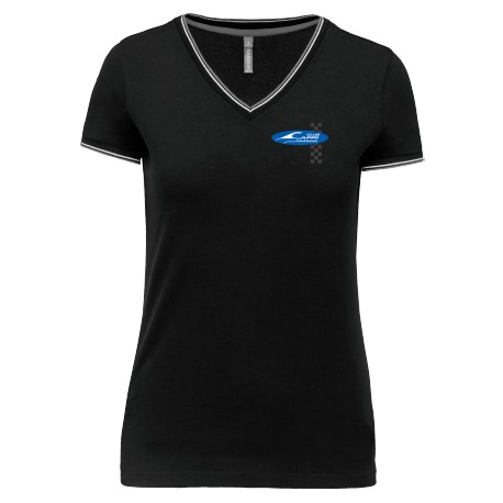 Tee shirt col V maille piquée Femme CCP